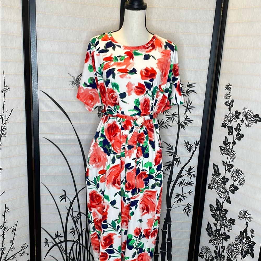 Lularoe Marley Floral Print Women's Dress 2xl